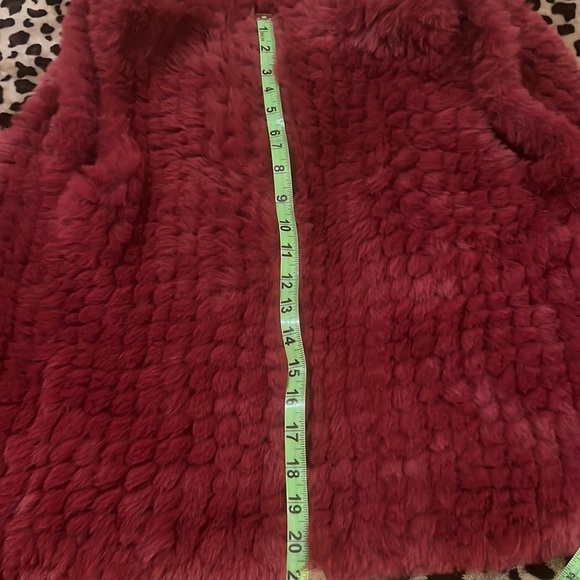 Faux Fur Wine Color Vest by Love Token XS - Picture 5 of 6